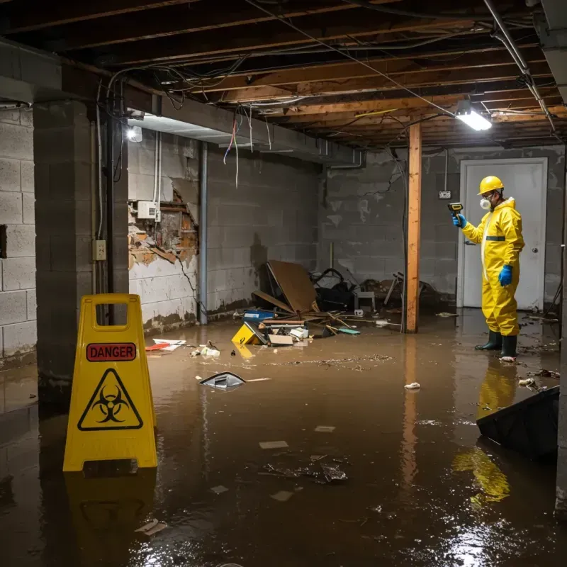 Flooded Basement Electrical Hazard in Bettendorf, IA Property